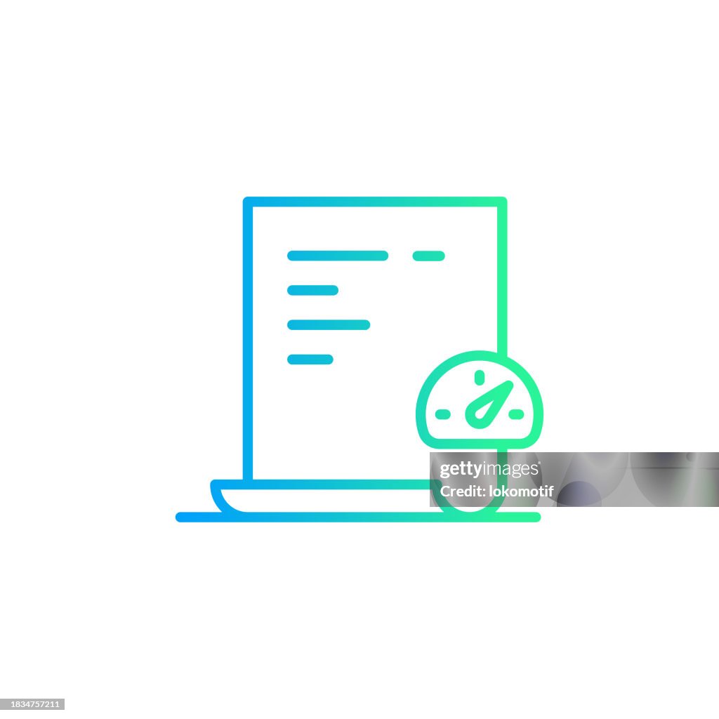 Icono de línea de degradado de puntaje de crédito. El icono es adecuado para el diseño web, las aplicaciones móviles, la interfaz de usuario, la experiencia de usuario y el diseño de la interfaz gráfica de usuario.