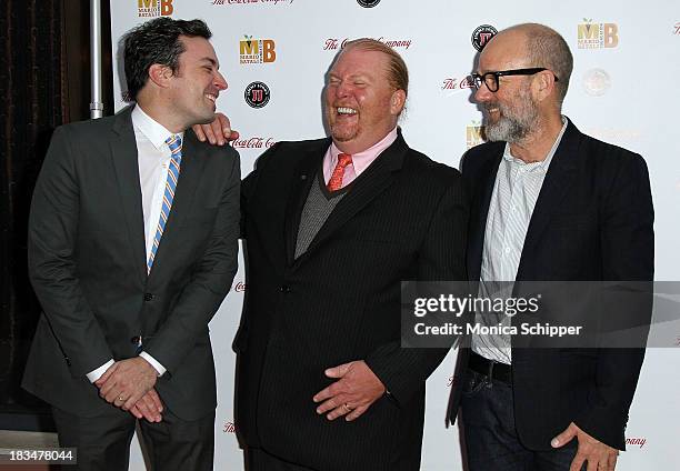 Comedian and TV personality Jimmy Fallon, chef and TV personality Mario Batali and musician Michael Stipe attend 2nd Annual Mario Batali Foundation...