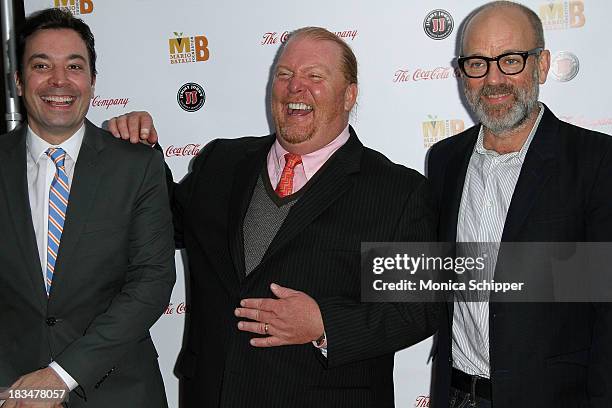 Comedian and TV personality Jimmy Fallon, chef and TV personality Mario Batali and musician Michael Stipe attend 2nd Annual Mario Batali Foundation...