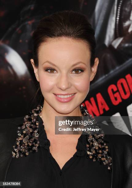 Actress Samantha Droke arrives at the 'Getaway' - Los Angeles Premiere at Regency Village Theatre on August 26, 2013 in Westwood, California.