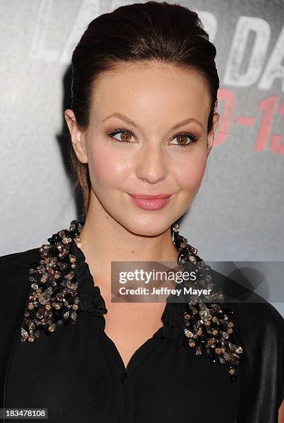 Actress Samantha Droke arrives at the 'Getaway' - Los Angeles Premiere at Regency Village Theatre on August 26, 2013 in Westwood, California.