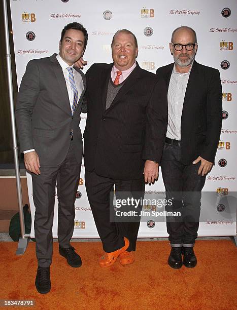 Personality Jimmy Fallon, chef Mario Batali and musician Michael Stipe attend 2nd Annual Mario Batali Foundation Honors Dinner at Del Posto...