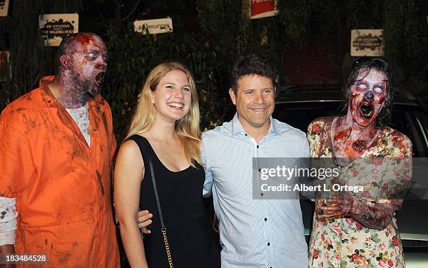 Actor Sean Astin and wife Christine arrive for"The Walking Dead" 10th Anniversary Celebration Event Presented by Hyundai and Skybound on Day 2 of the...