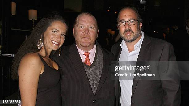 Chef Mario Batali and Michael Schlow attend 2nd Annual Mario Batali Foundation Honors Dinner at Del Posto Ristorante on October 6, 2013 in New York...