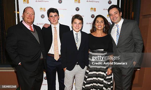 Mario Batali, Leo Batali, Benno Batali, Susan Cahn and Jimmy Fallon attend 2nd Annual Mario Batali Foundation Honors Dinner at Del Posto Ristorante...