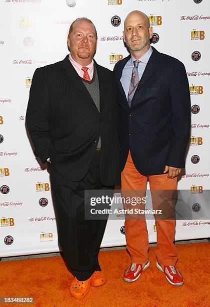 Mario Batali and Marc Vetri attend 2nd Annual Mario Batali Foundation Honors Dinner at Del Posto Ristorante on October 6, 2013 in New York City.