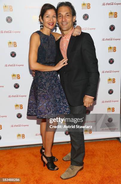 Jill Hennessy and husband Paolo Mastropietro attend 2nd Annual Mario Batali Foundation Honors Dinner at Del Posto Ristorante on October 6, 2013 in...