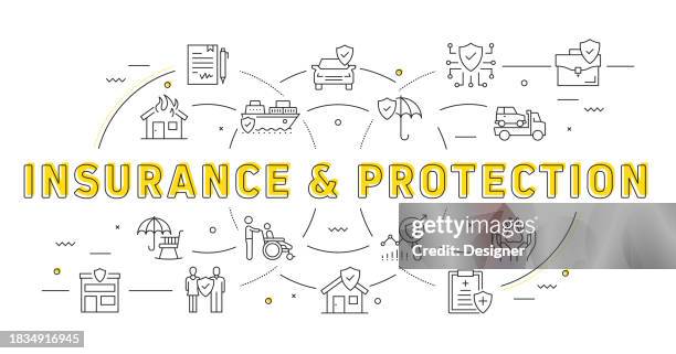 Design Line Insurance Insurance And Protection Related Line Style Banner Design For Web Page ...