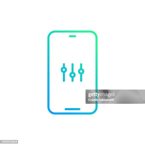 mobile phone settings gradient line icon. the icon is suitable for web design, mobile apps, ui, ux, and gui design. - ux process stock illustrations