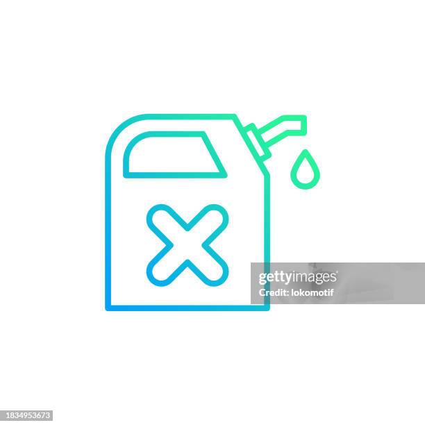 canister jerrycan gradient line icon. the icon is suitable for web design, mobile apps, ui, ux, and gui design. - car engine white background stock illustrations
