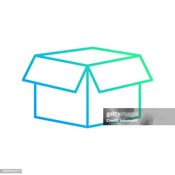box, symbol für die paketverlaufslinie. das icon eignet sich für webdesign, mobile apps, ui-, ux- und gui-design. - leere schachtel stock-grafiken, -clipart, -cartoons und -symbole