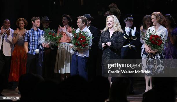 Montgomery, Bobby Steggert, Norbert Leo Butz, Tally Sessions, Susan Stroman, Kate Baldwin and Company take a bow during the Curtain Call for the "Big...