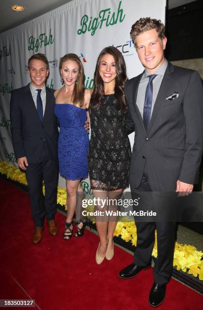 Joshua Buscher, Ashley Yeater, Synthia Link and Preston Truman Boyd attend the "Big Fish" Broadway Opening Night after party at Roseland Ballroom on...