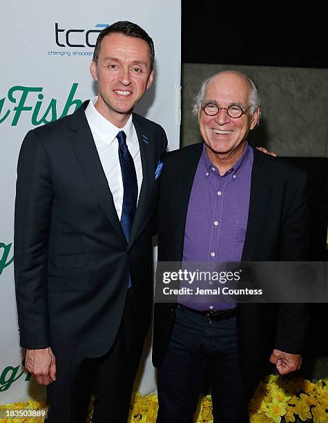 Composer/producer Andrew Lippa and musician Jimmy Buffett attend the "Big Fish" Broadway Opening Night After Party at Roseland Ballroom on October 6,...