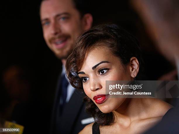 Actress Ciara Renee speaks with the media at the "Big Fish" Broadway Opening Night After Party at Roseland Ballroom on October 6, 2013 in New York...