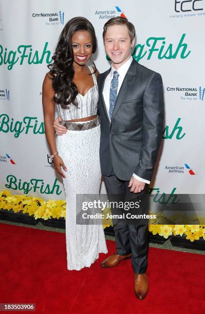 Actors Krystal Joy Brown and Bobby Steggert attend the "Big Fish" Broadway Opening Night After Party at Roseland Ballroom on October 6, 2013 in New...