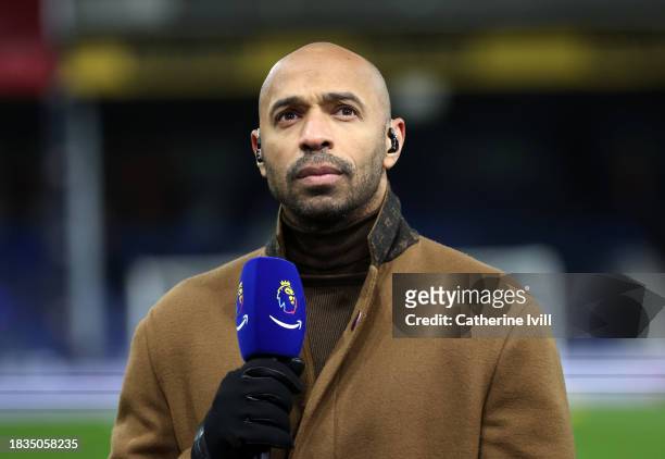 Amazon Prime Video pundit Thierry Henry ahead of the Premier League match between Luton Town and Arsenal FC at Kenilworth Road on December 05, 2023...