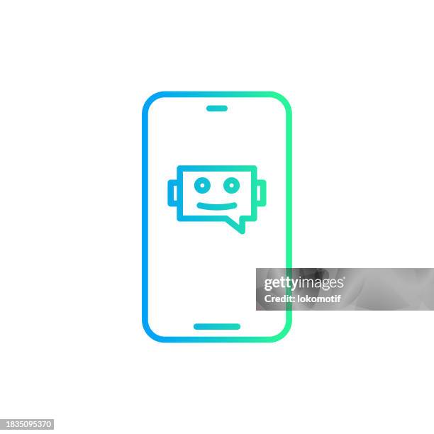 ai chatbot gradient line icon. the icon is suitable for web design, mobile apps, ui, ux, and gui design. - understand customer stock illustrations