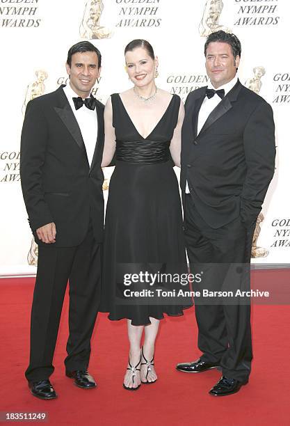 Dr. Reza, Geena Davis and Mark Kearney during 46th Monte Carlo Television Festival - Closing Ceremony - Arrivals at Grimaldi in Monte Carlo, Monaco.