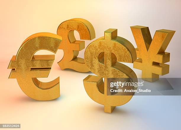 gold währung familie - currency symbols stock-fotos und bilder