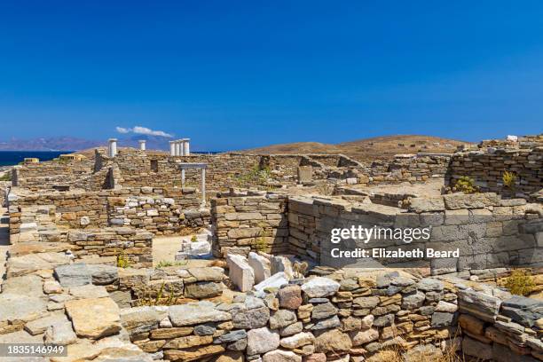 ruins of delos, greece - delos stock-fotos und bilder