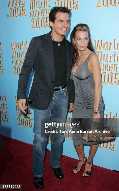 Antonio Sabato Jr. And guest during 2005 World Music Awards - Red Carpet at Kodak Theatre in Los Angeles, CA, United States.