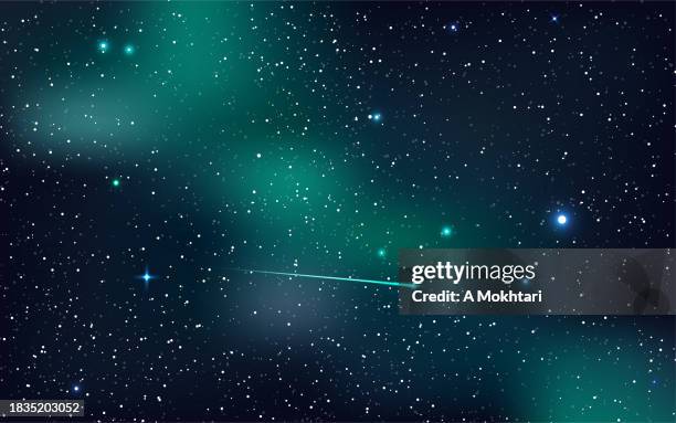 ilustraciones, imágenes clip art, dibujos animados e iconos de stock de auroras polares, cosmos, cielo y astronomía. - meteorito tipo de roca