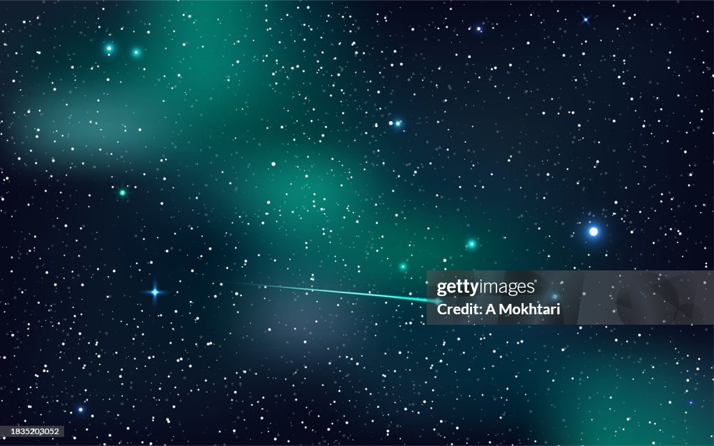 Polar auroras, cosmos sky and astronomy.