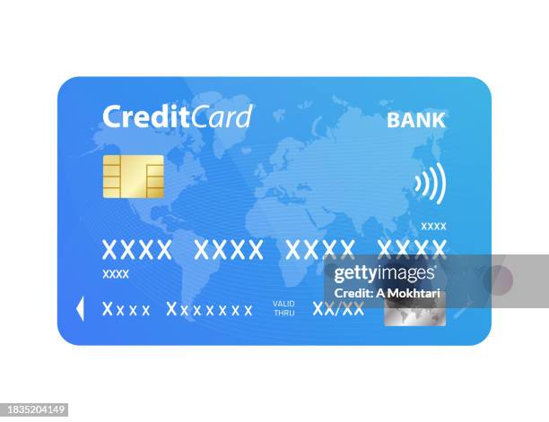 bildbanksillustrationer, clip art samt tecknat material och ikoner med credit card on white background. - kreditkort