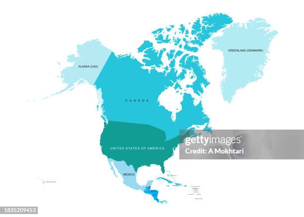 ilustraciones, imágenes clip art, dibujos animados e iconos de stock de mapa de américa del norte. - groenlandia mapa