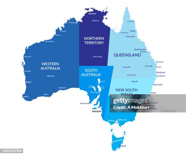 stockillustraties, clipart, cartoons en iconen met australia map. - rijksgrens