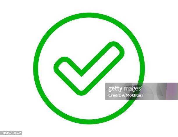 validation icon. - check mark circle stock illustrations