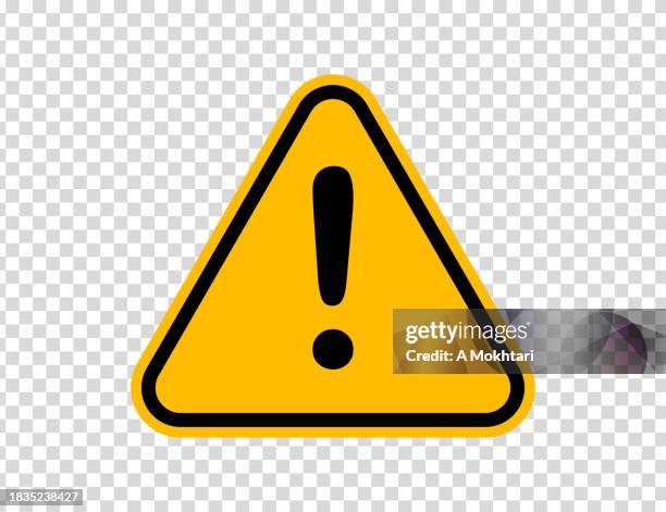 stockillustraties, clipart, cartoons en iconen met danger triangle on transparent background. - uitroepteken