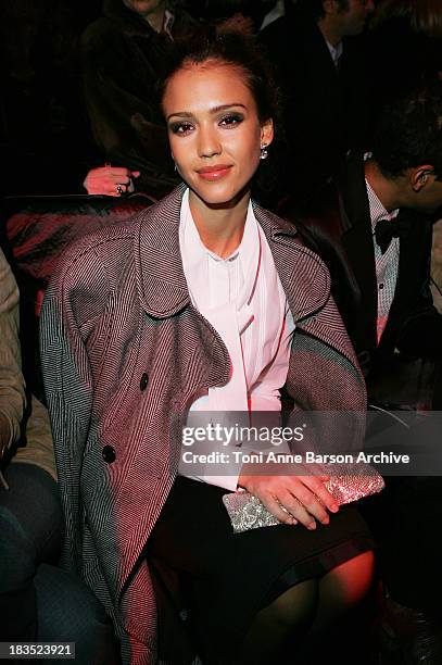 Jessica Alba during Paris Fashion Week - Autumn/Winter 2006 - Ready to Wear - Christian Dior - Front Row at Grand Palais in Paris, France.