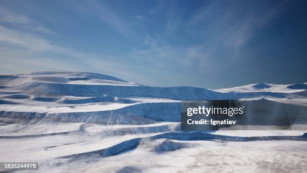 the arctic region, a frozen desert where snow dominates the landscape. - snowfield fotografías e imágenes de stock