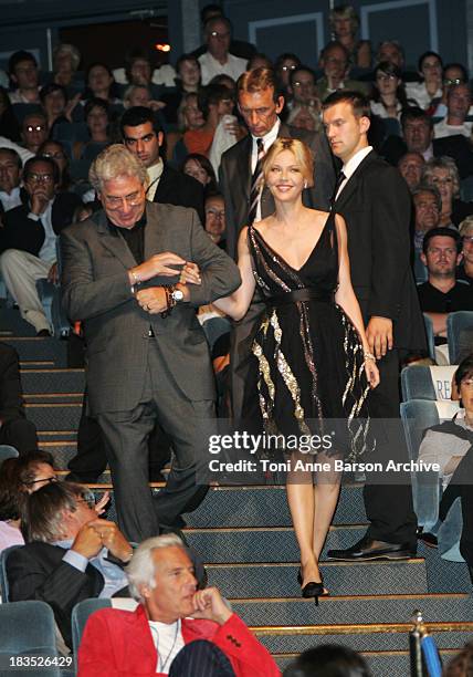 Harold Ramis and Connie Nielsen during 31st American Film Festival of Deauville - Tribute to Robert Towne and The Ice Harvest Premiere at CID in...