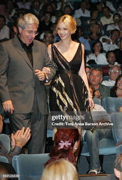 Harold Ramis and Connie Nielsen during 31st American Film Festival of Deauville - Tribute to Robert Towne and The Ice Harvest Premiere at CID in...