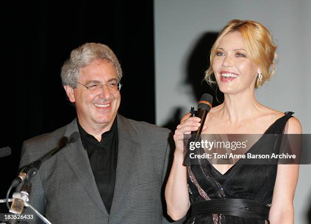 Harold Ramis and Connie Nielsen during 31st American Film Festival of Deauville - Tribute to Robert Towne and The Ice Harvest Premiere at CID in...