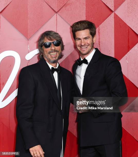 Pierpaolo Piccioli and Andrew Garfield attend The Fashion Awards 2023 Presented by Pandora at the Royal Albert Hall on December 04, 2023 in London,...