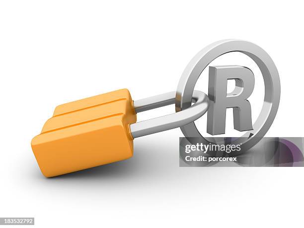 padlock with trademark symbol - copyright stock pictures, royalty-free photos & images