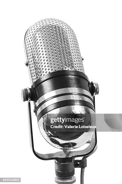 vintage microphone - old fashioned microphone stock pictures, royalty-free photos & images
