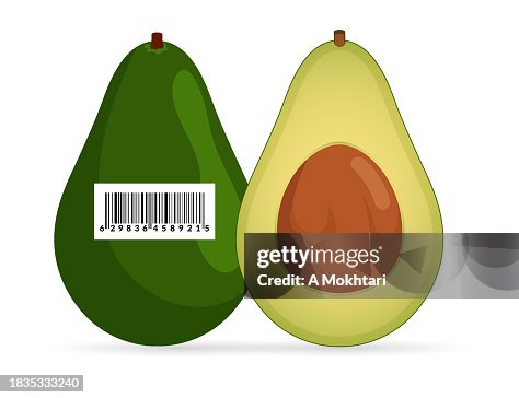 Avocado with barcode. Avocado with barcode.