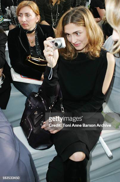 Julie Gayet during Paris Fashion Week - Pret a Porter Spring/Summer 2006 - Chanel - Front Row at Grand Palais in Paris, France.