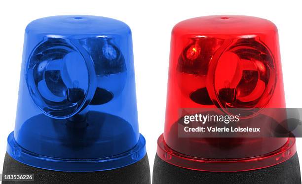 blue and red emergency lights - emergency light stock pictures, royalty-free photos & images
