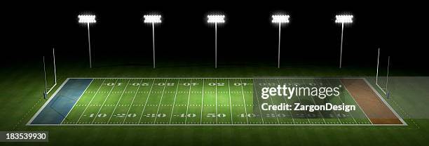 american football field at night - evening ball bildbanksfoton och bilder