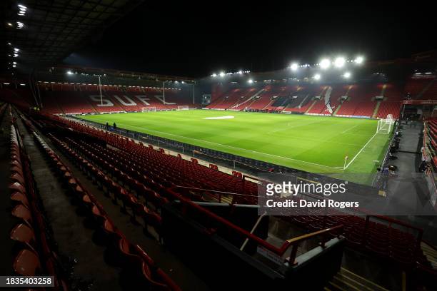 General view inside the stadium is seen prior to the Premier League match between Sheffield United and Liverpool FC at Bramall Lane on December 06,...