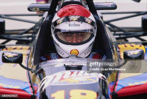 Bobby Rahal from the United States looks out from the cockpit of the Miller Team Rahal Reynard 96I Mercedes IC 108C during practice for the...