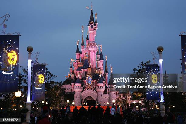 Atmosphere - Sleeping Beauty Castle during Disneyland Paris - 15th Anniversary Celebration at Disneyland Paris in Marne-La-Vallee / Paris, France.