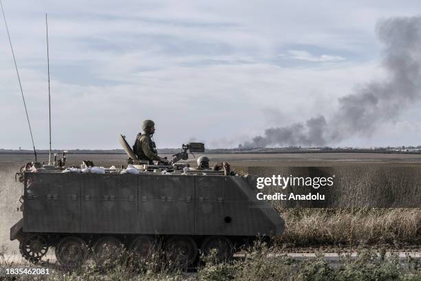 Israel continues to deploy soldiers, tanks, military aircraft and armoured vehicles near the Shuja'iyya neighbourhood of Gaza after Israeli attacks,...