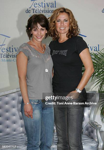 Actresses Noemie Elbaz and Natacha Amal attend a photocall promoting the television series 'Femmes de Loi' on the fifth day of the 2008 Monte Carlo...